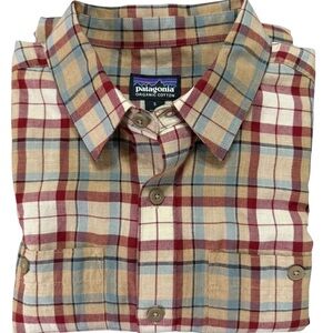 PATAGONIA MENS ORGANIC COTTON PLAID LONG SLEEVE BUTTON DOWN SIZE SMALL NWOT